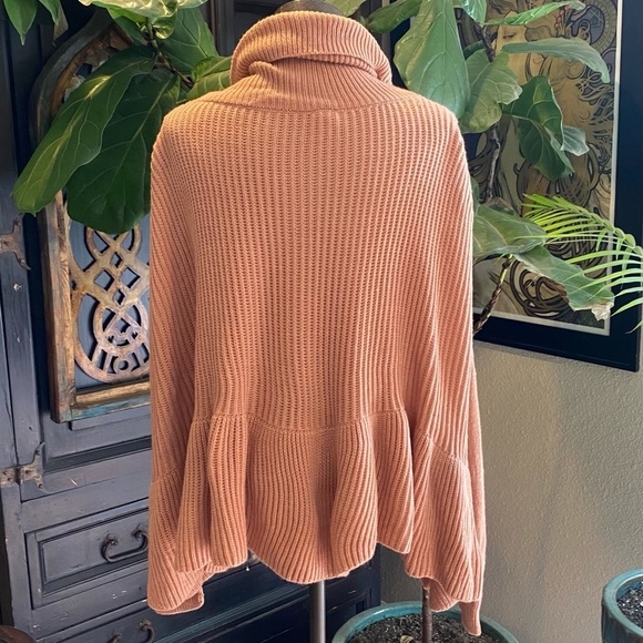 Flawless Vici Turtleneck Peplum Boxy Dolman Oversized Chain Knit Sweater - Picture 8 of 12